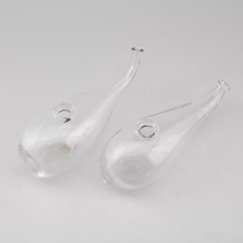 NAPPFLASKOR, 2 st, glas, 1800-tal.