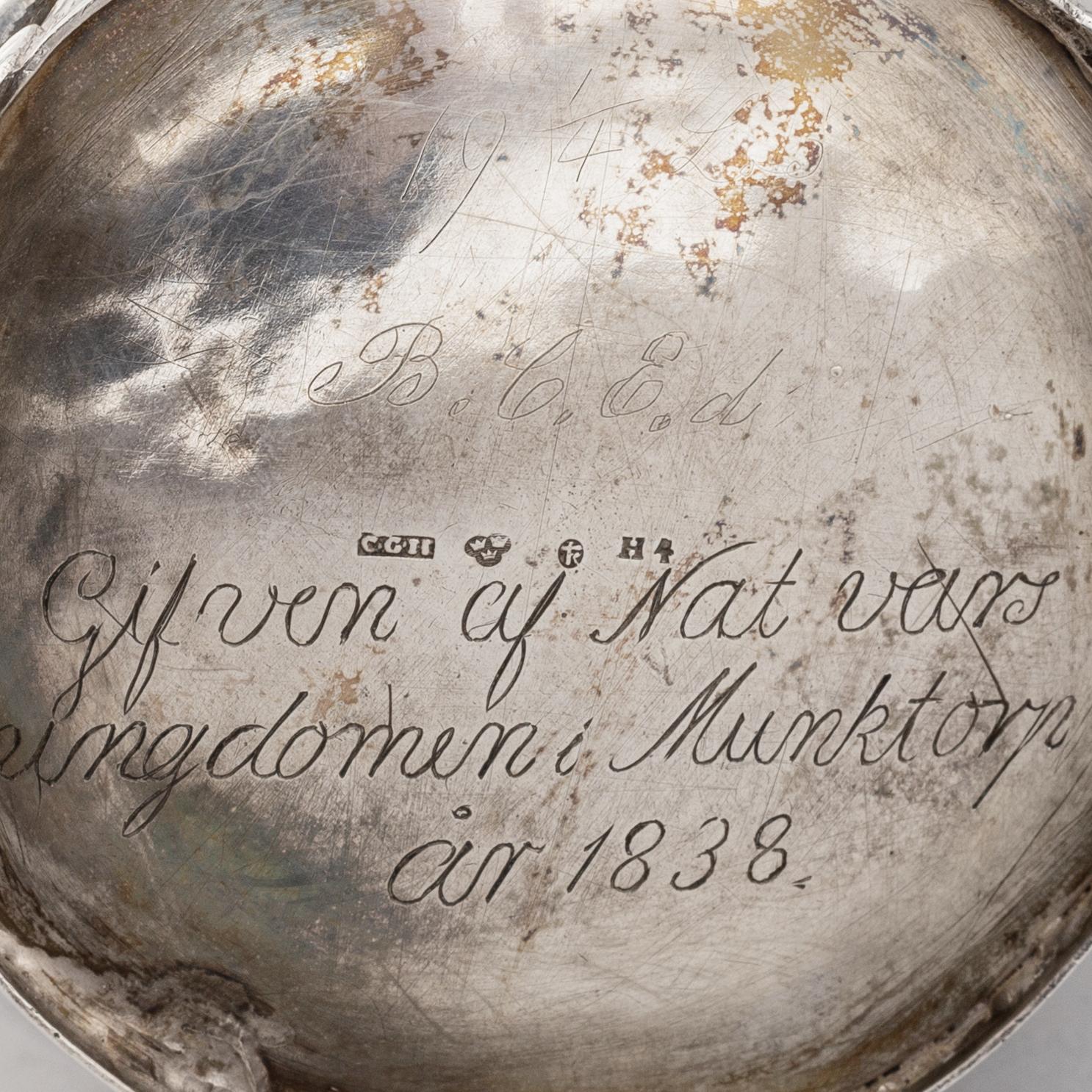 A swedish silver coffee-pot, mark of Carl Gustaf Hjulström, Köping 1838.