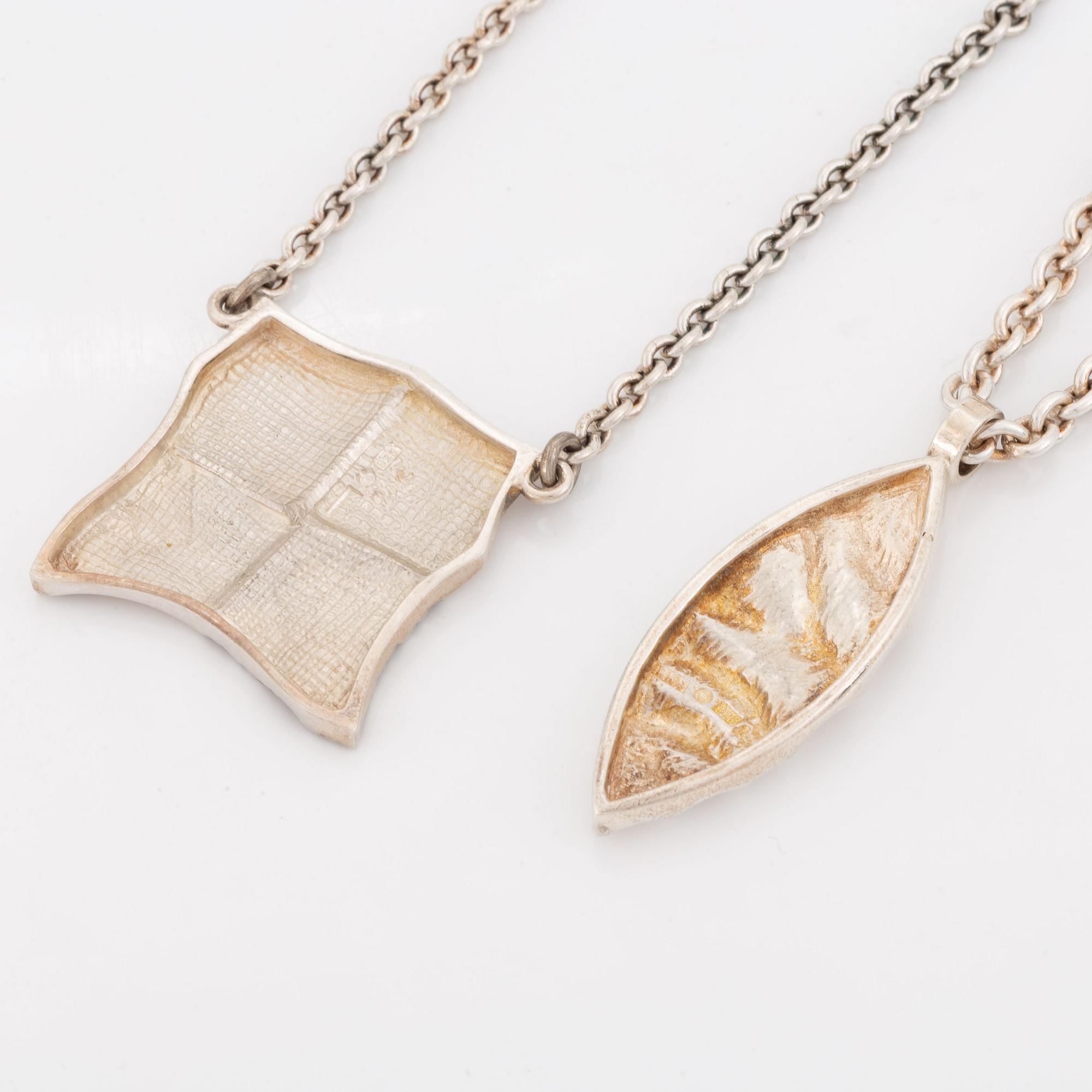 Rolf Karlsson two silver necklaces.