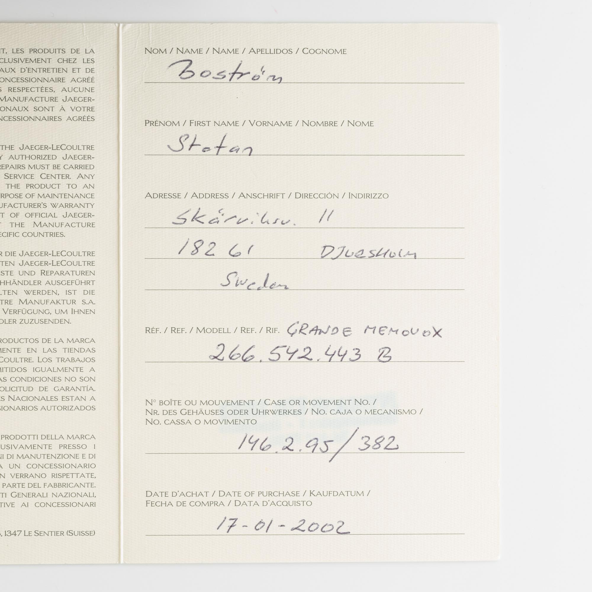 Jaeger-LeCoultre, Grande Memovox, wristwatch, 41,5 mm.