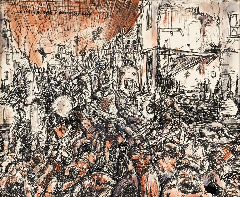 PETER WEISS, mixed media on paper.