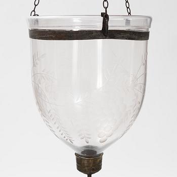 A glass ceiling lantern, around the year 1900.