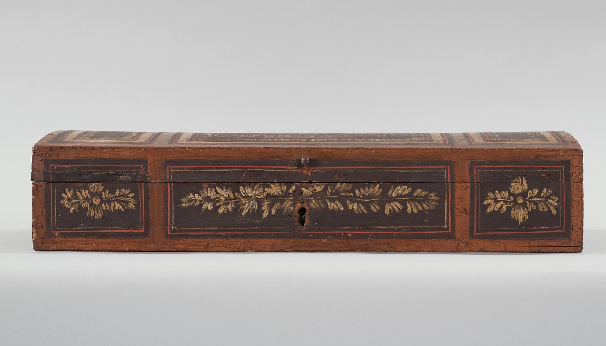 a folk art violin box from Arbrå Hälsingland marked OES 1834.
