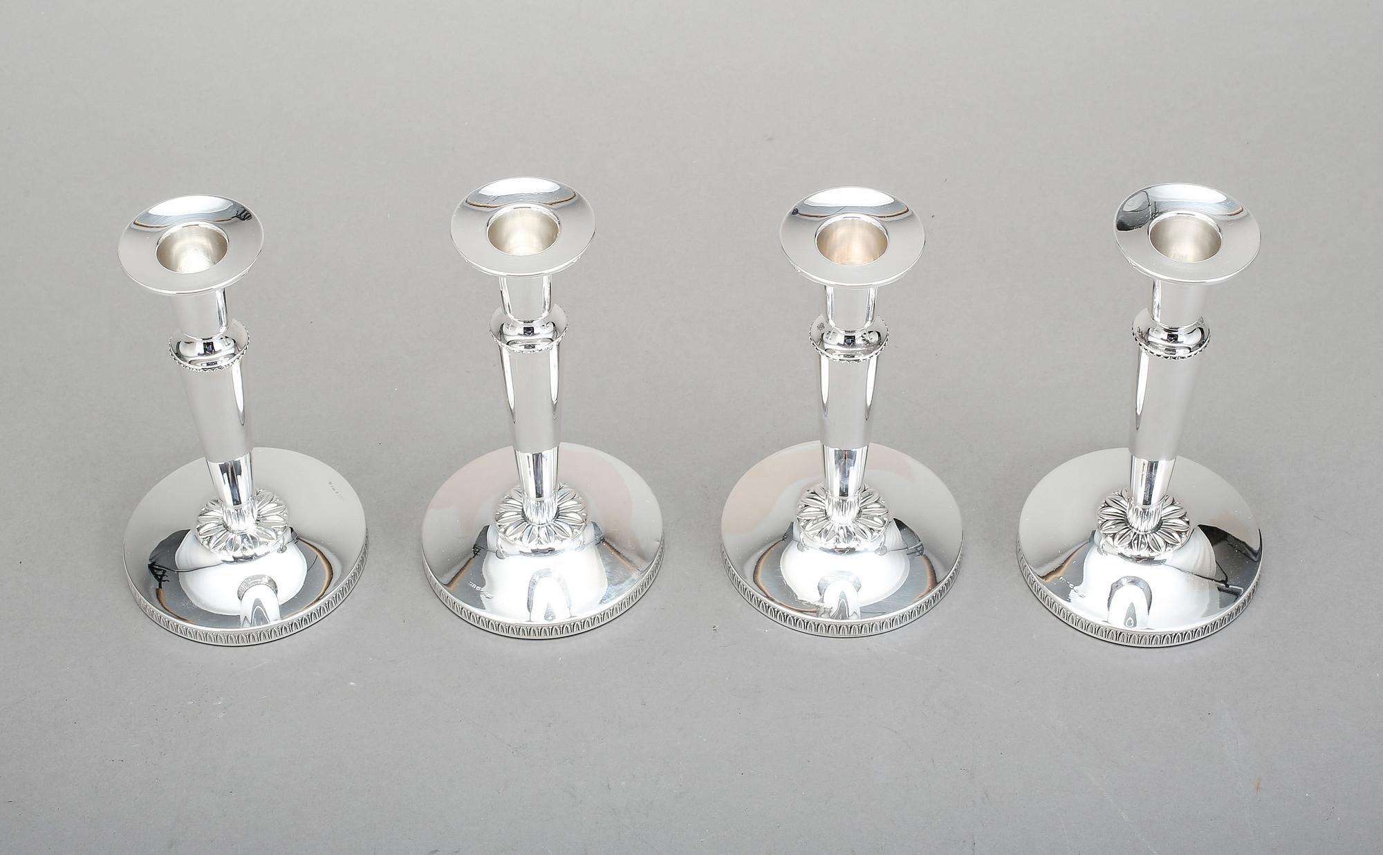 LJUSSTAKAR, 4 st, silver, K&EC, Göteborg, 1967-72.