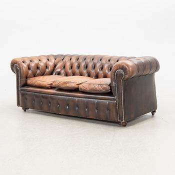 Sofa and armchair, Chesterfield, 20th century.