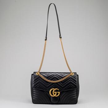 GUCCI "GG Marmont Large Black Shoulder Bag".