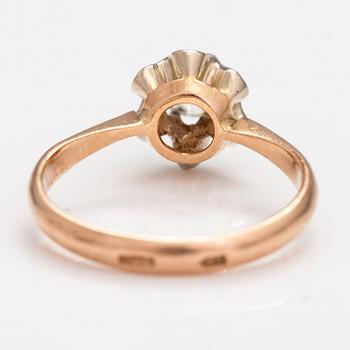 A 14K gold ring with a ca. 0.50 ct diaomond. Russia.