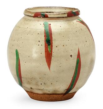 A Japanese stoneware jar, attributed to Wakao Toshisada.