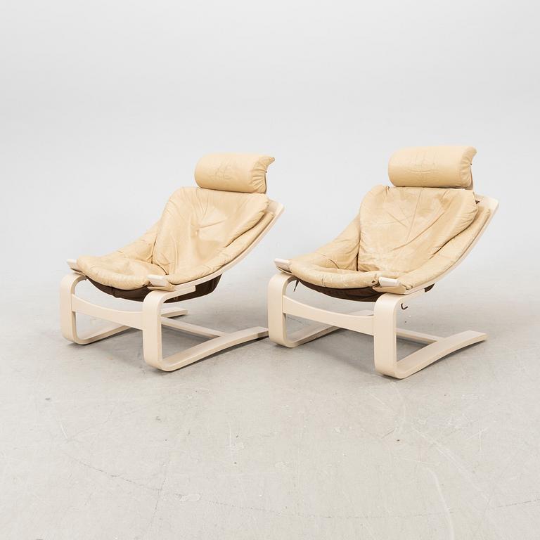 Åke Fribyter, a pair of 'Kroken' armchairs  Nelo, Knislinge, second half of the 20th Century.