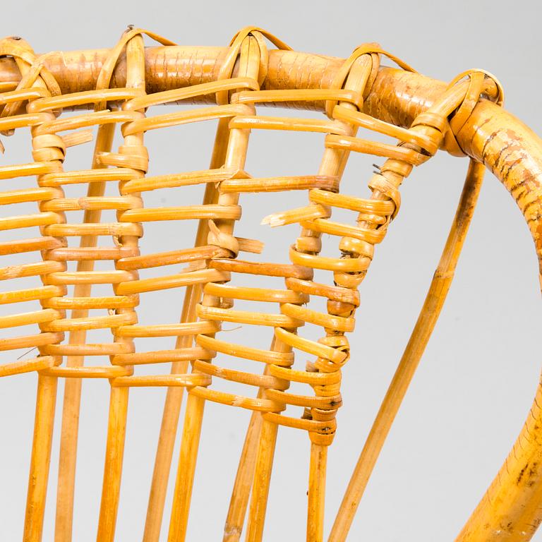 FRANCO ALBINI & GINO COLOMBINI. "Margherita" stol, 1951, rotting, H 90 cm x B 75 cm, D 83 cm, Tillverkare Bonacino.