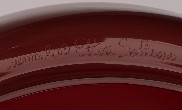 ETTORE SOTTSASS, A GLASS SCULPTURE. Signed Venini 2003 Ettore Sottsass.