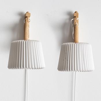 Erik Hansen, vägglampor, ett par, "Sax 223", Le Klint, Danmark.