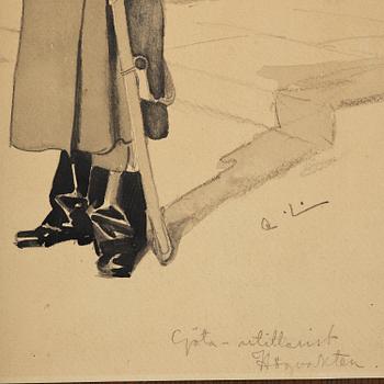 Carl Larsson, "Göta artillerist - Högvakten".