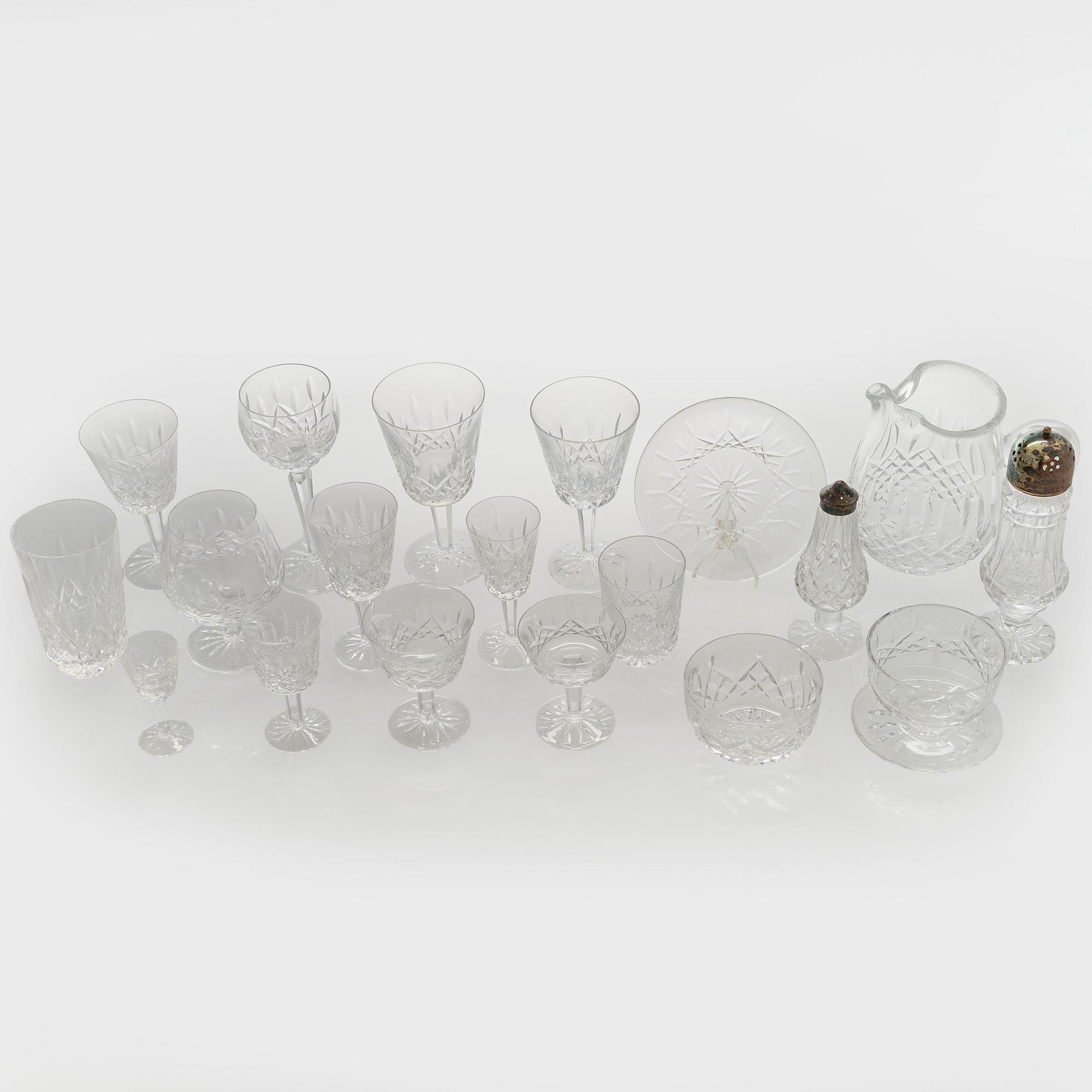 A 142-piece glass set, crystal, Waterford 1960s/1970s.