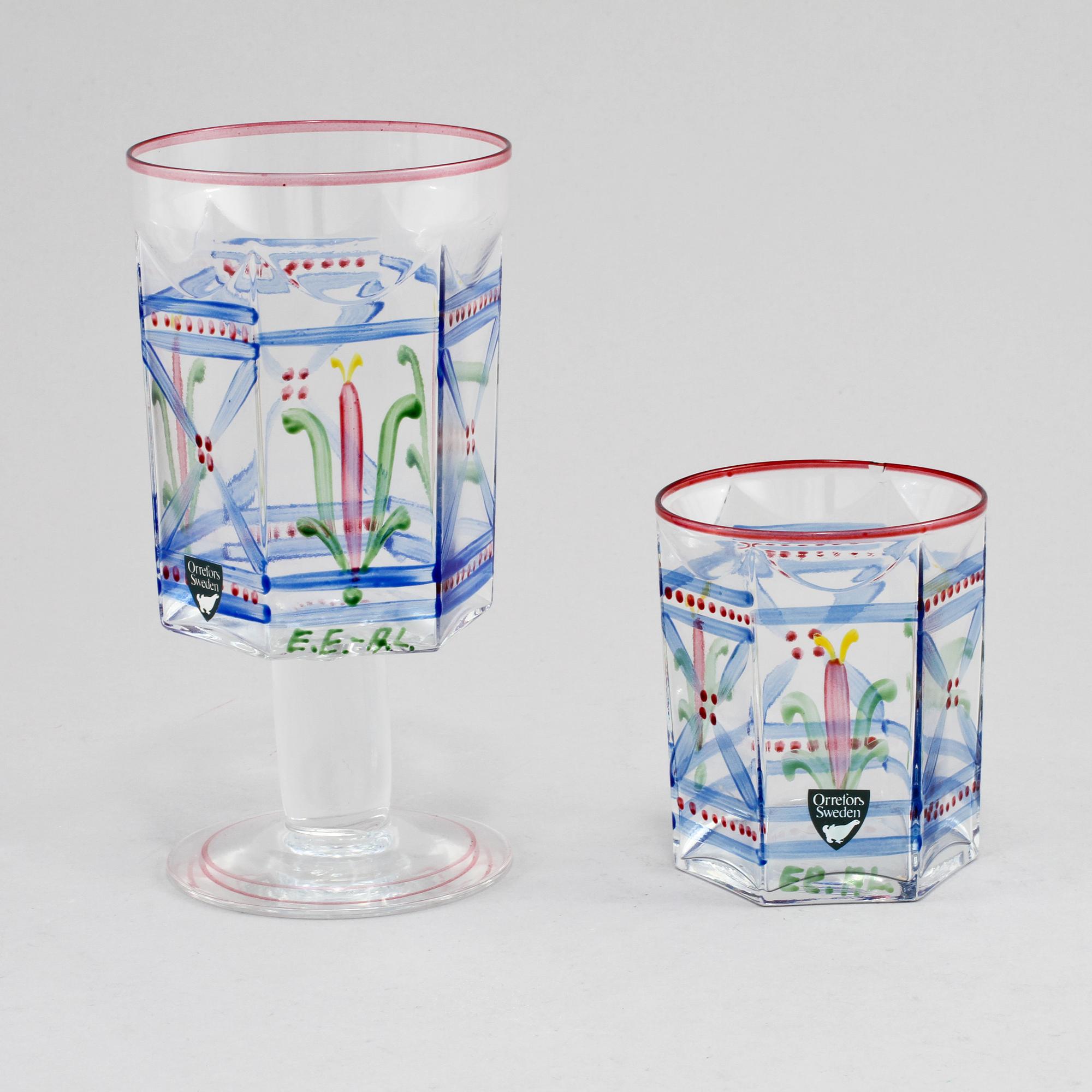 GLASSERVIS, 24 delar, Eva Englund, Orrefors, 1900-talets andra hälft.