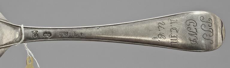 MATSKEDAR, 5 st, silver, 1700-tal. Vikt  275 g.