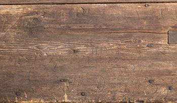 A pine table, 19th Century.