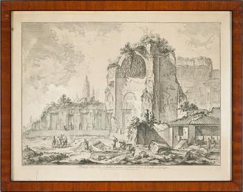 Giovanni Battista Piranesi · GIOVANNI BATTISTA PIRANESI, hans skola, etsning, sent 1800-tal.