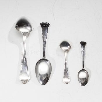BESTICK, 28 st. silver, Chippendale, finska stämplar 1900-talets slut. Vikt tot. 1049 g.