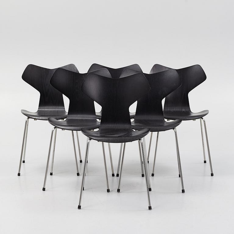 Arne Jacobsen, six "Grand Prix" chairs, Fritz Hansen, Denmark, 2014-2016.