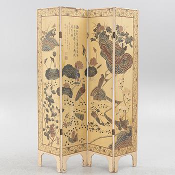 Folding screen, China, circa 1900.