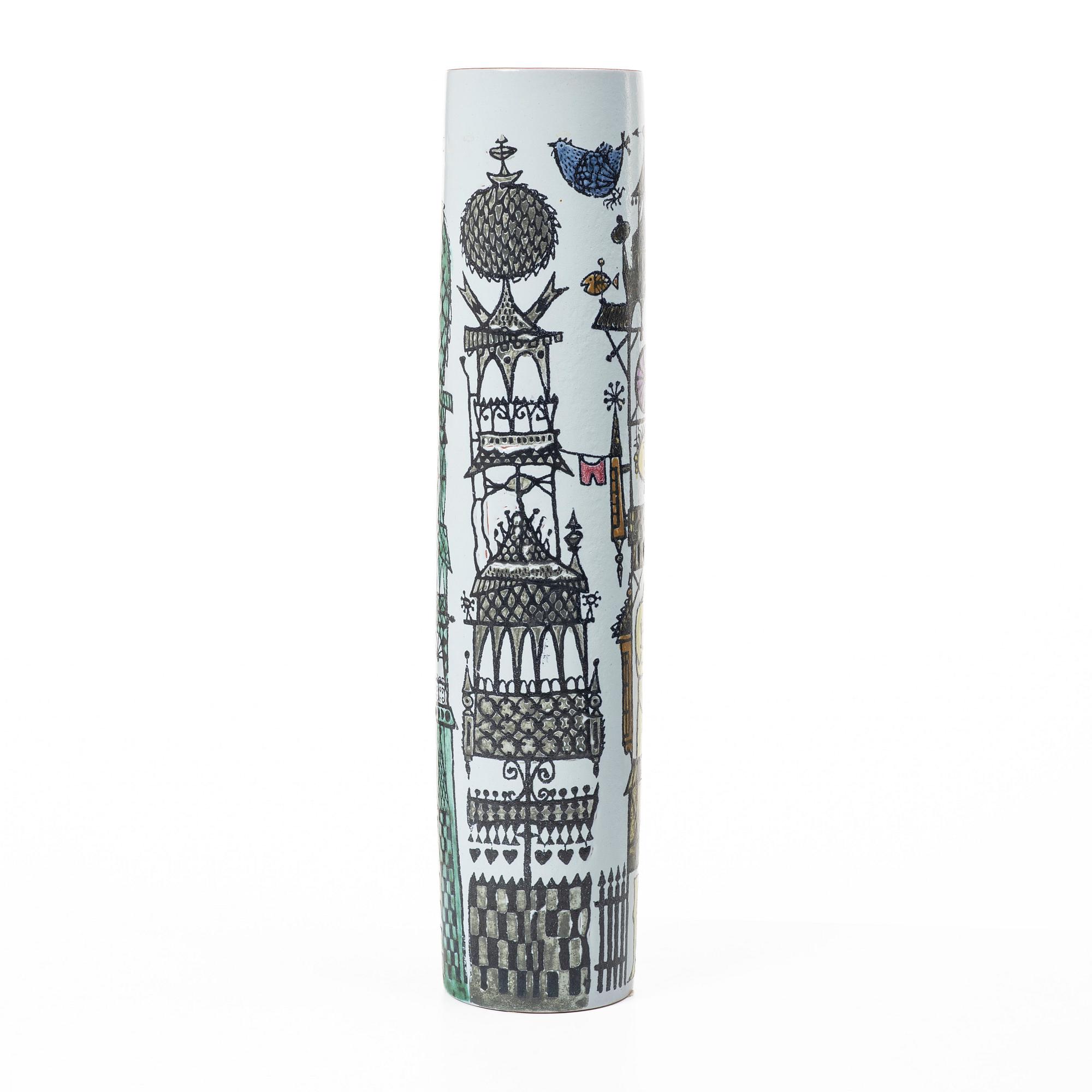Stig Lindberg, A 'Carnival' feiance vase, Gustavsberg Studio, 1958–62.