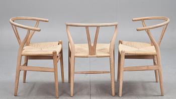 KARMSTOLAR, 3 st, "Y-stolen", Hans J. Wegner för Carl Hansen & Son, Odense.