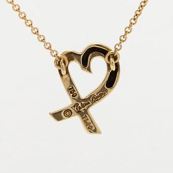 Tiffany & Co, Paloma Picasso, an 18K gold "Loving Heart" necklace.