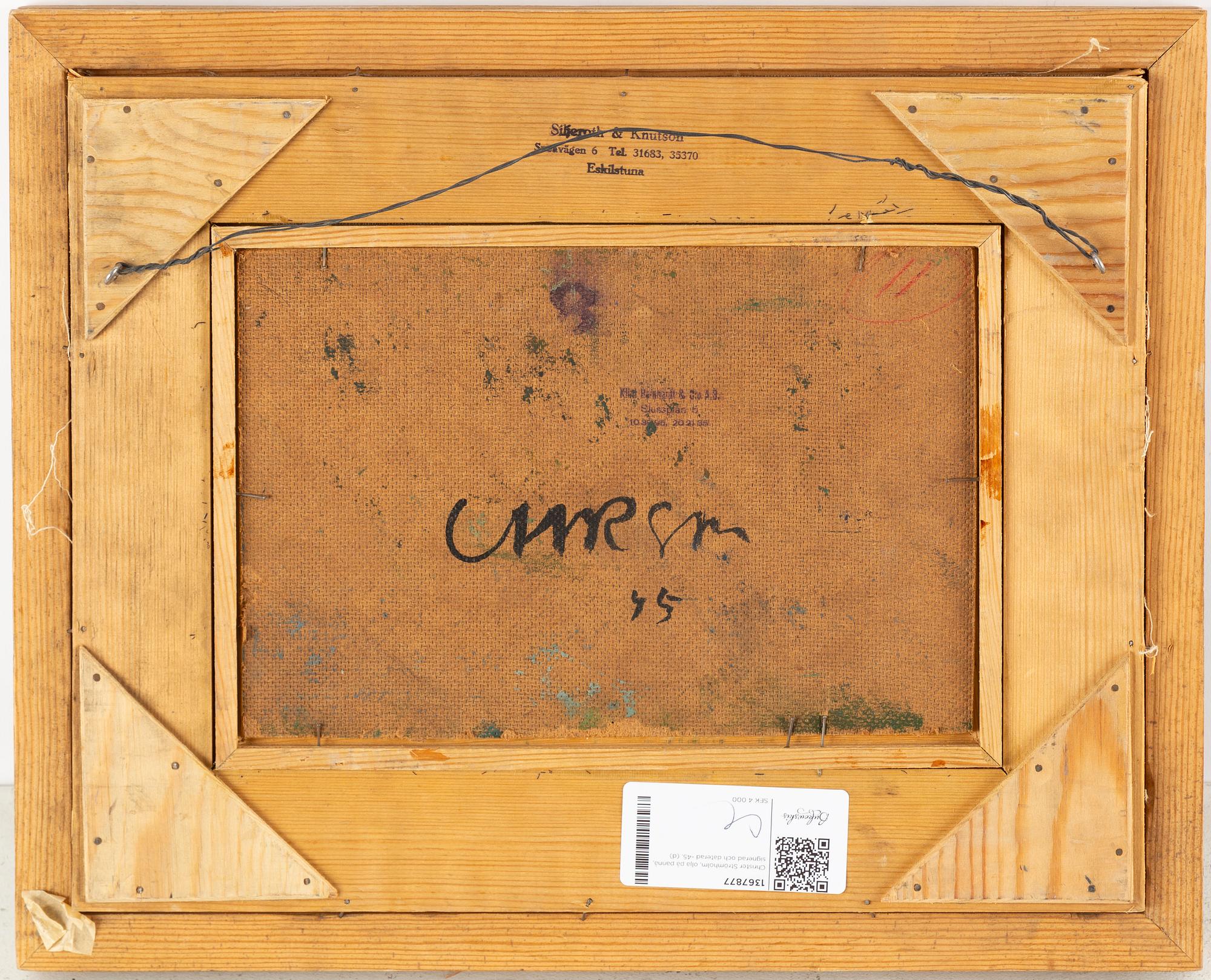 Christer Strömholm, oil on panel, signed and dated -45.