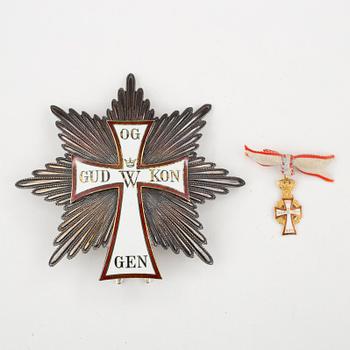 DANNEBROGSORDEN, silverkraschan, Danmark. Vikt ca 70 gram.