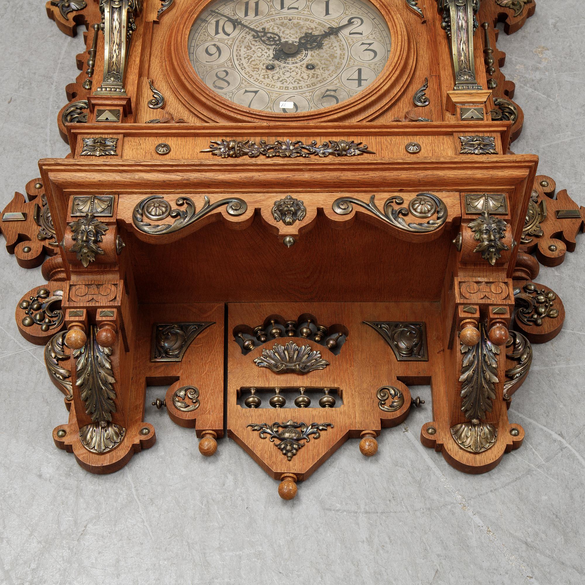 A Neo-Renaissance Lenzkircher wall clock, late 19th Century.
