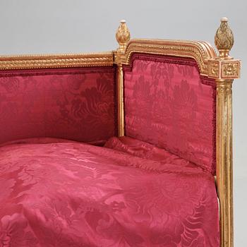 A Gustavian bed "Lit à l'anglaise", attributed to Erik Öhrmark (master in Stockholm 1777).