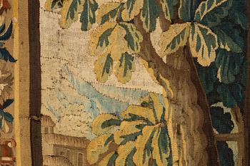 A tapestry, "Verdure", tapestry weave, "entre-fenêtre", Aubusson around 1700-first half of the 18th century.