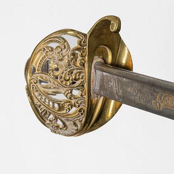 Sabel, svensk, m/1859 för officer, med balja.