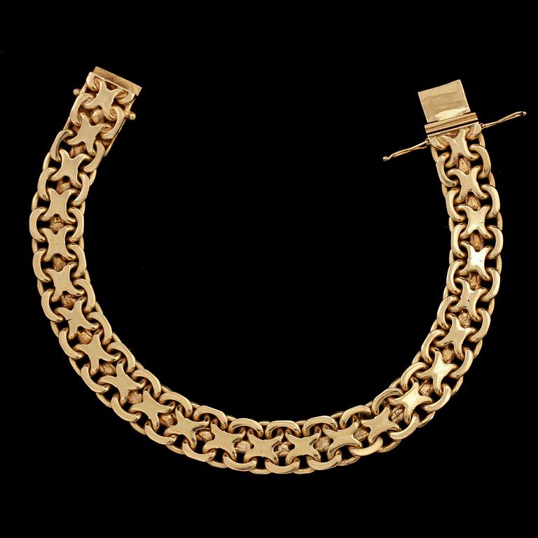 ARMLÄNK, 18k guld, Stockholm, 1947. Vikt 39 g.