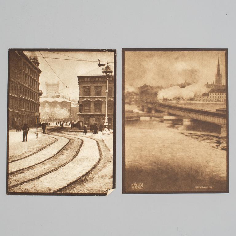 HENRY B. GOODWIN, Two photo gravures from the book Vårt vackra Stockholm signed in the negative.