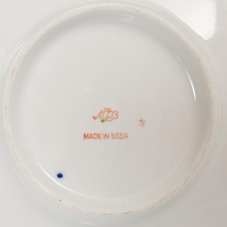 A 35-piece 'Cobalt Net' porcelain  Lomonosov, Soviet Union.