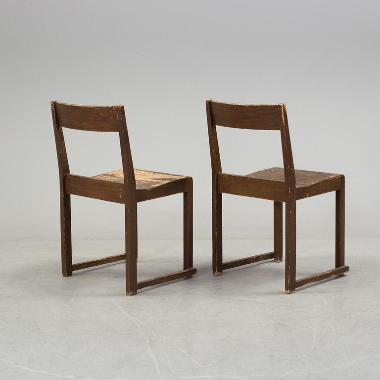 A set of eight 'Orkesterstolen' chairs by Sven Markelius.