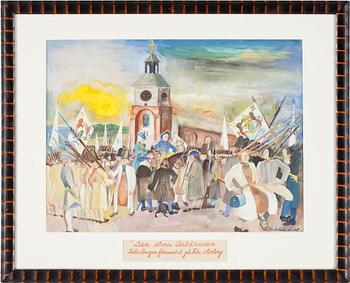 Bertil Bull Hedlund · BERTIL BULL HEDLUND, gouache, sign.