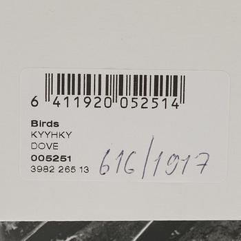 Oiva Toikka, An anniversary bird 2007, 'Dove', signed O. Toikka Nuutajärvi 616/1917.