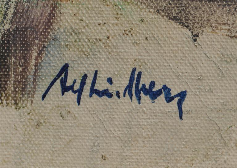 ALF LINDBERG, olja på pannå, sign.