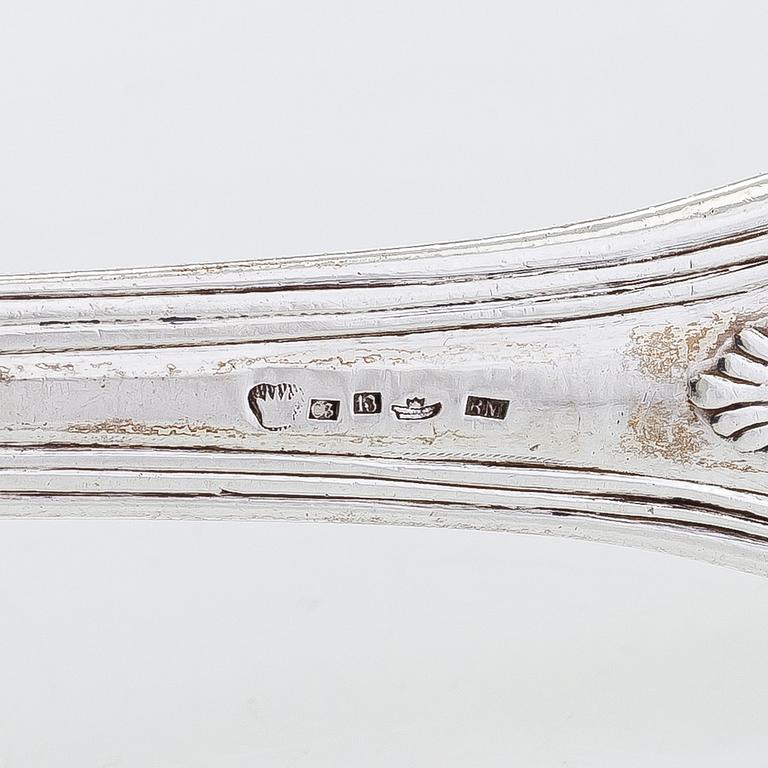 A silver soup ladle, maker's mark of Roland Mellin, Helsinki 1860.