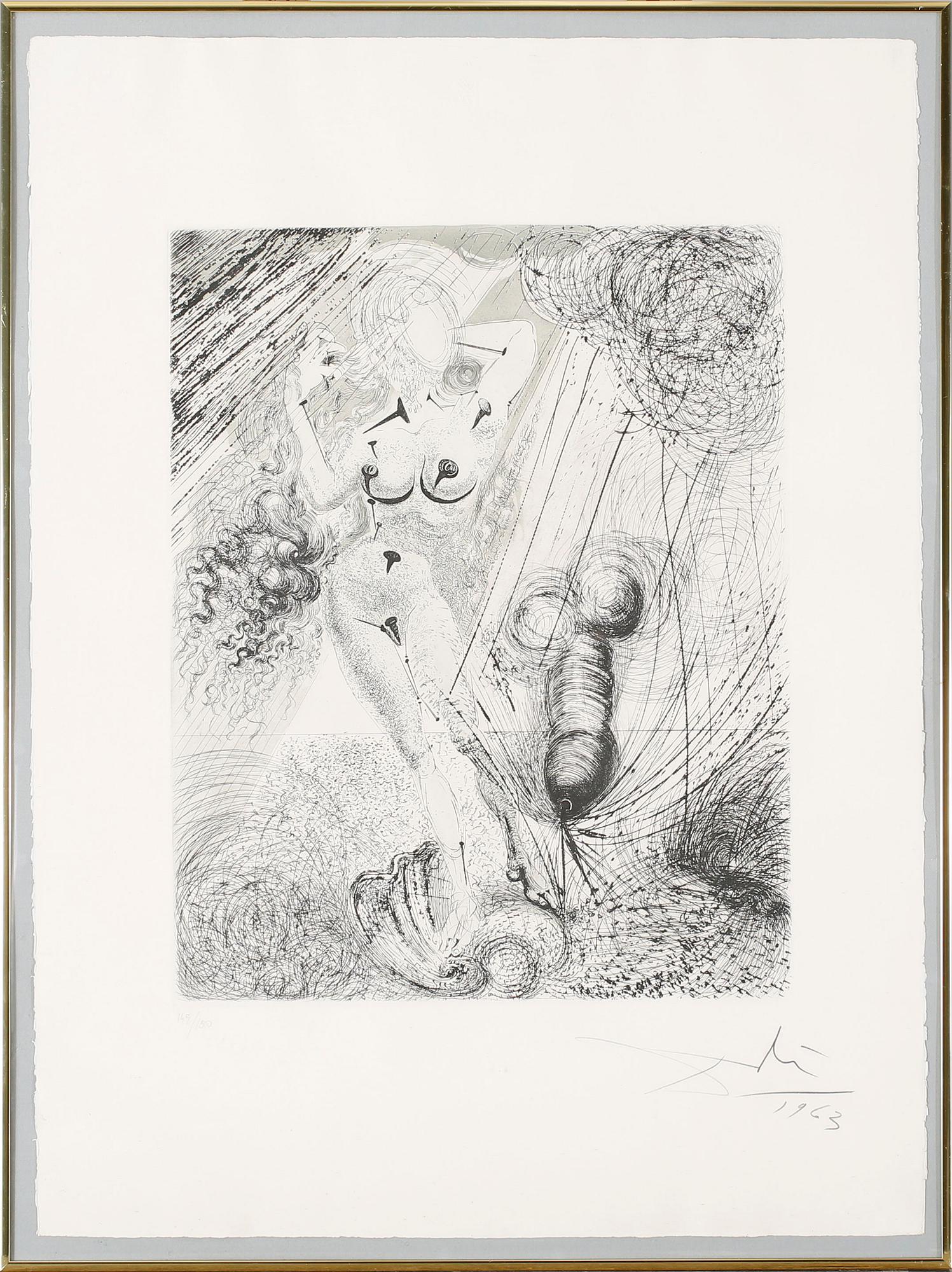 SALVADOR DALÍ, an etching, signed and dated 1963.