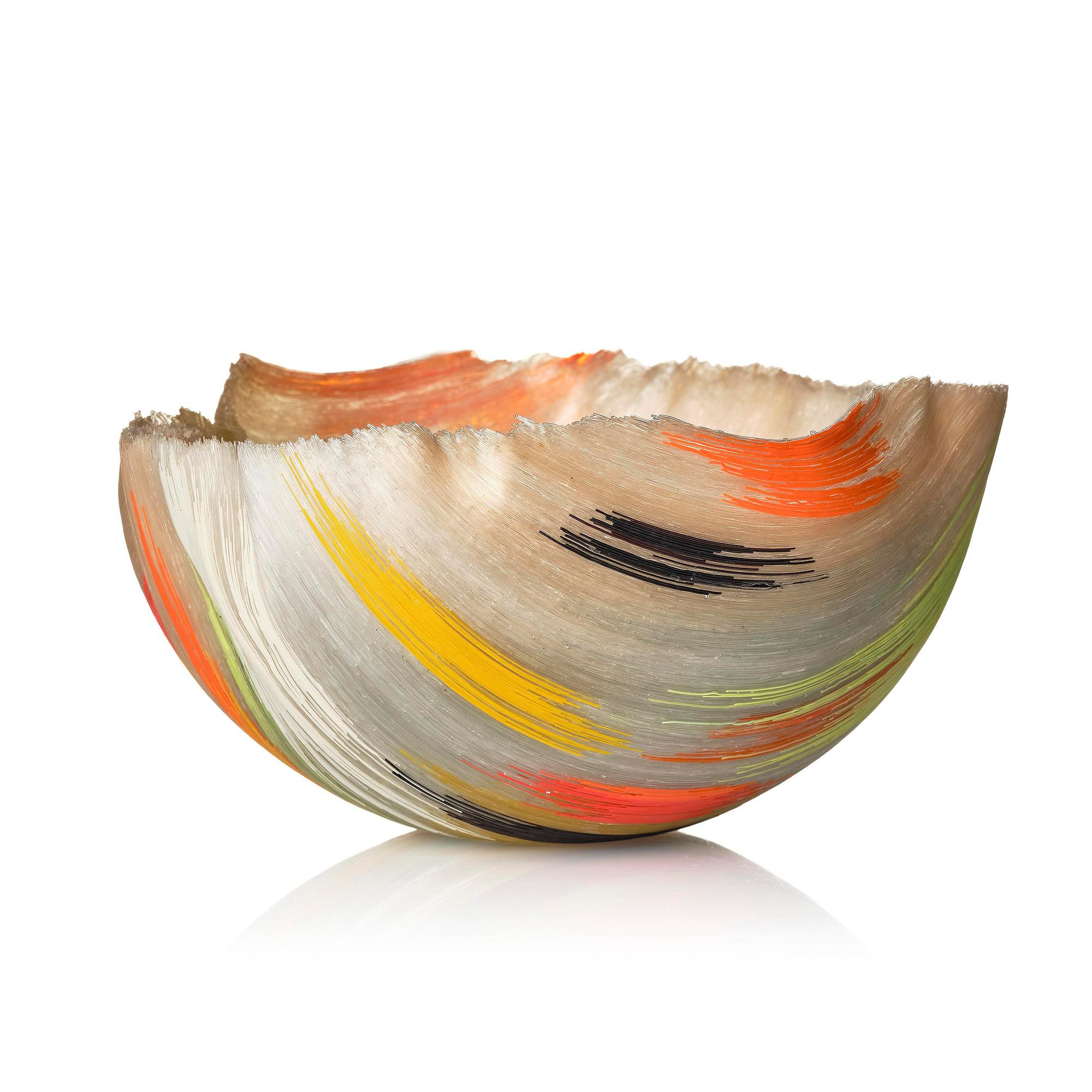 Mary Ann Toots Zynsky, a filet-de-verre glass bowl, Seattle, USA.