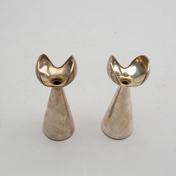 ANTON MICHELSEN, Two candlesticks, Denmark, Sterling Silver.