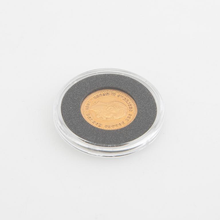 Guldmynt Sverige, Oscar II 5 kr, 1883.