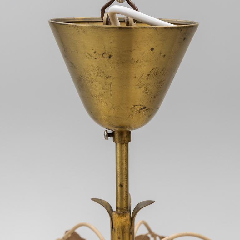 Swedish Modern, a ceiling lamp, attributed to Corona Belysningskultur, Stockholm, 1940s.