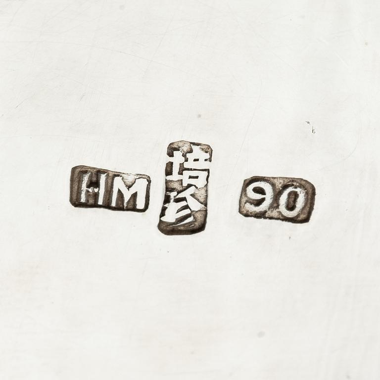 Teservis, fem delar, silver. Wang Hing & Co, Hong Kong & Canton.