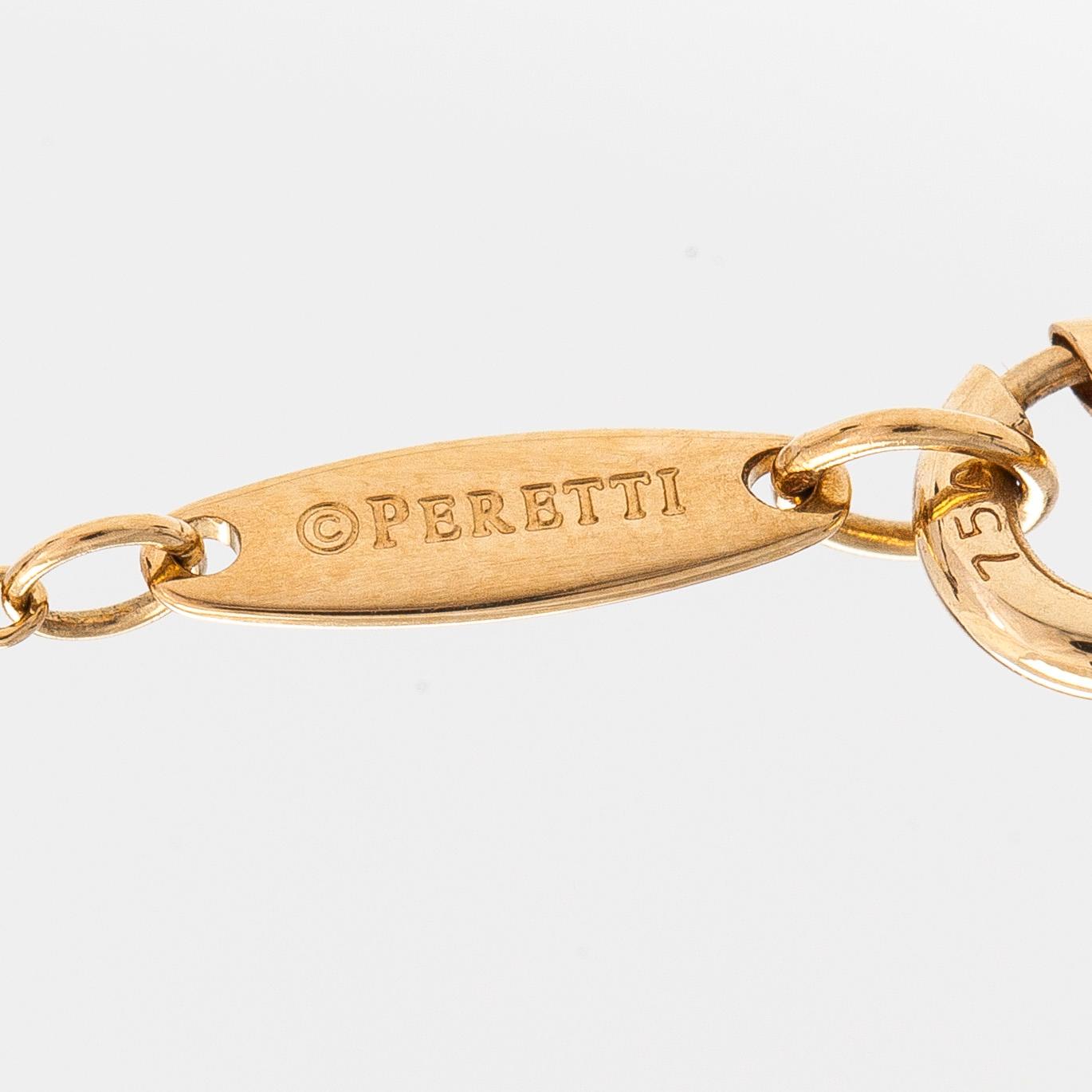 Tiffany & Co, Elsa Peretti, collier, 18K guld med en briljantslipad diamant ca 0.05 ct.