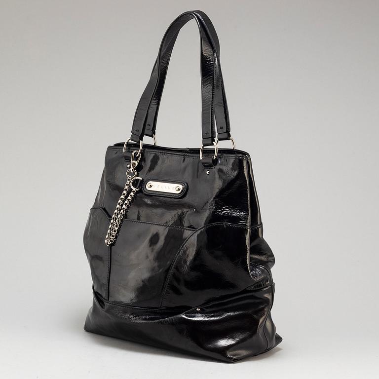 CÉLINE, A patent Laquered leather Tote Bag.